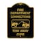 Signmission Fire Department Connection Tow Away Zone W/ Graphic, Black & Gold Alum, 18" x 24", BG-1824-24024 A-DES-BG-1824-24024 - alternate 1